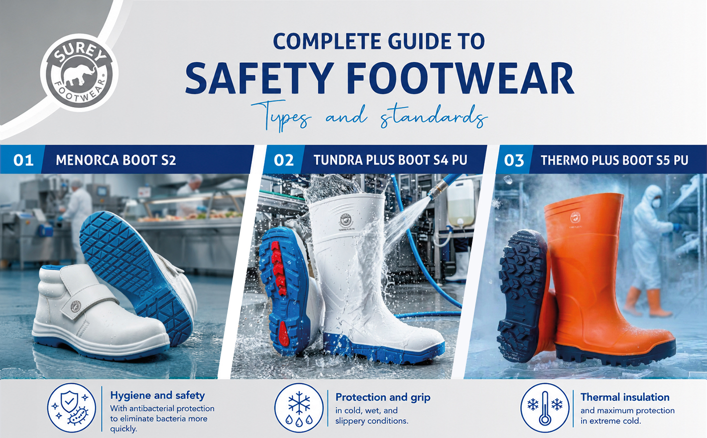 Complete guide to safety footwear types and classifications according to standards