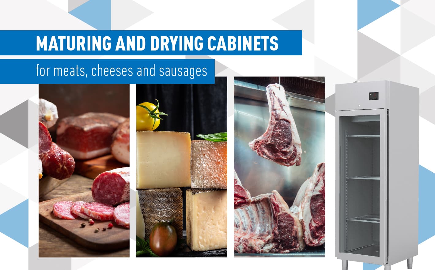Maturing and drying cabinets for meats, cheeses and sausages