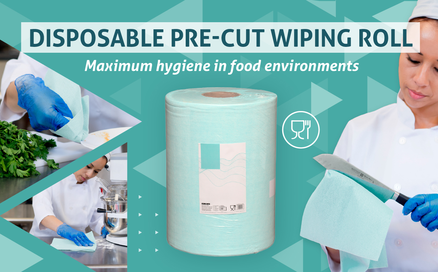 The disposable, high-absorption, lint-free wipe that is revolutionizing cleaning in the food industry, laboratories, and industrial kitchens.