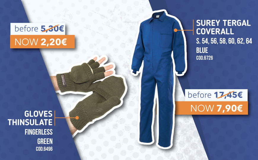Promotion Surey Tergal coverall and Thinsulate gloves