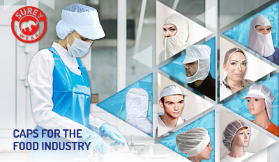 Caps for working with food in the food industry