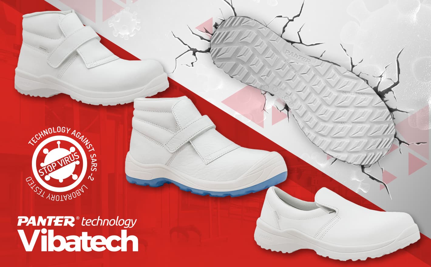 NEW PANTER VIBATECH TECHNOLOGY FOR WORK SHOES