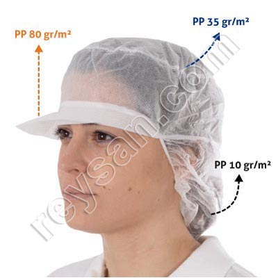 POLYPROPYLENE CAP WITH HAIRNET