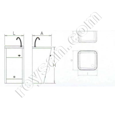 WASHBASIN 450X450X850  061002