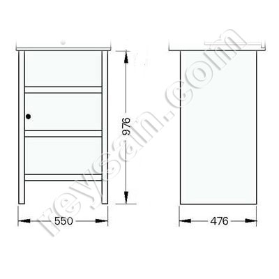 LOW COMPUTER CABINET WITHSHELVES+DOOR