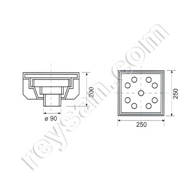 DRAIN 250x250x200 mm 137-3