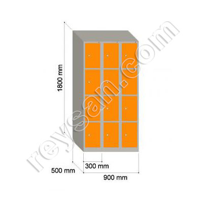 LOCKER 4 DOORS PAINTED STEEL
