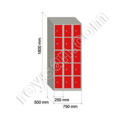 LOCKER 5 DOORS PAINTED STEEL