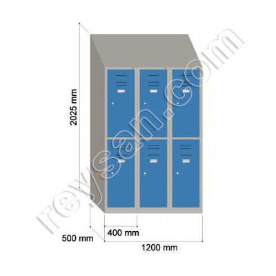 LOCKER 2 DOORS WITH ROOF I