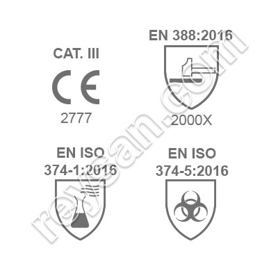 PVC WHITE GLOVE 60cm.