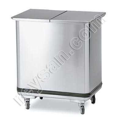 STAINLESS STEEL CATERING TROLLEY FOR FOOD TRANSPORT