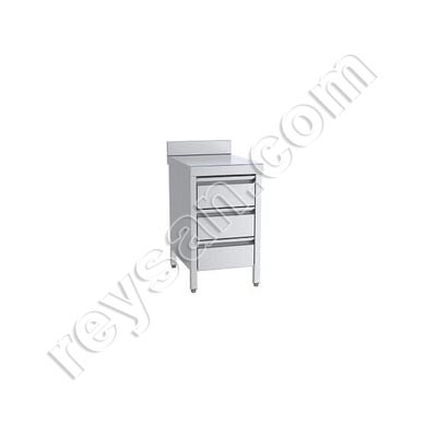 STAINLESS STEEL WORKING WALL TABLE WITH DRAWERS