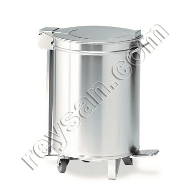 STAINLESS STEEL BUCKET WITH WHEELS AND LID