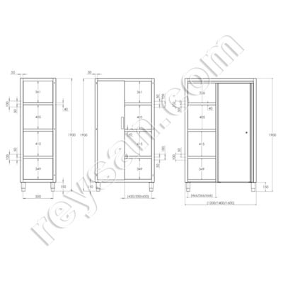 PROFESSIONAL STAINLESS STEEL FLOOR CUPBOARD
