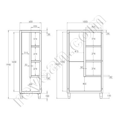 STAINLESS STEEL MULTI-PURPOSE CABINET WITH HINGED DOOR