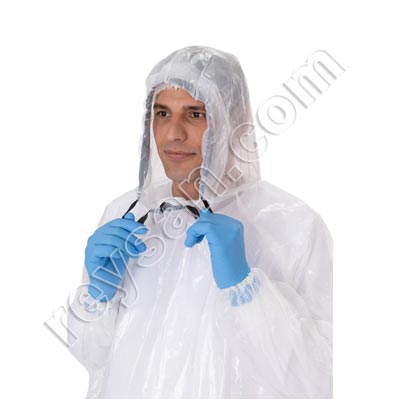 LDPE WATERPROOF DISPOSABLE PONCHO WITH SLEEVES