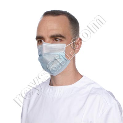 3-LAYER MASK WITH BLUE RUBBER