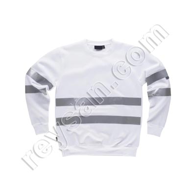 WHITE REFLECTIVE SWEATSHIRT