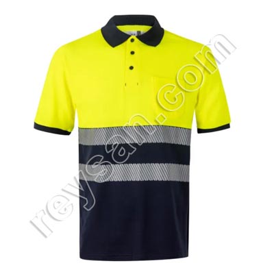 BICOLOR SHORT SLEEVE HIGH VISIBILITY COTTON POLO