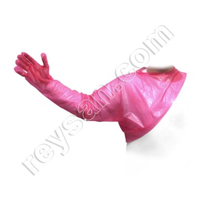 RED COMPREHENSIVE PROTECTION PE GLOVE