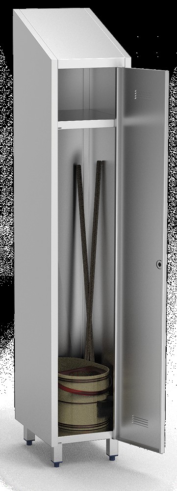 STAINLESS STEEL CABINET WITH HINGED DOOR 370 × 480 × 2010 MM
