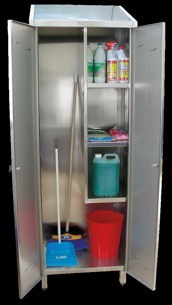 STAINLESS STEEL CABINET WITH HINGED DOORS 680 × 480 × 2010 MM